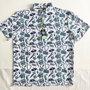 Birdie Boss Straight Outta Bounds Performance Polo Cyan NWT Men's XXL